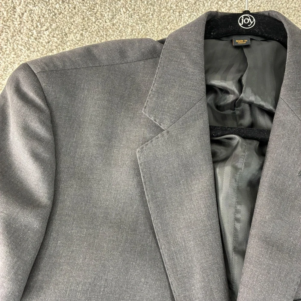 Baroni Couture 42R Charcoal Gray 100% Wool Super 150s Men's‎ Blazer Suit Jacket
